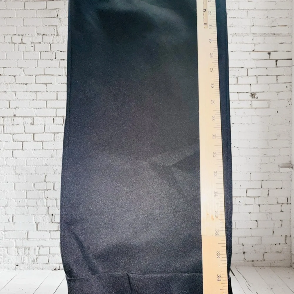 Mens Van Heusen Black Pleated Cuffed Polyester Dress Pants 38x 30 - Picture 5 of 7